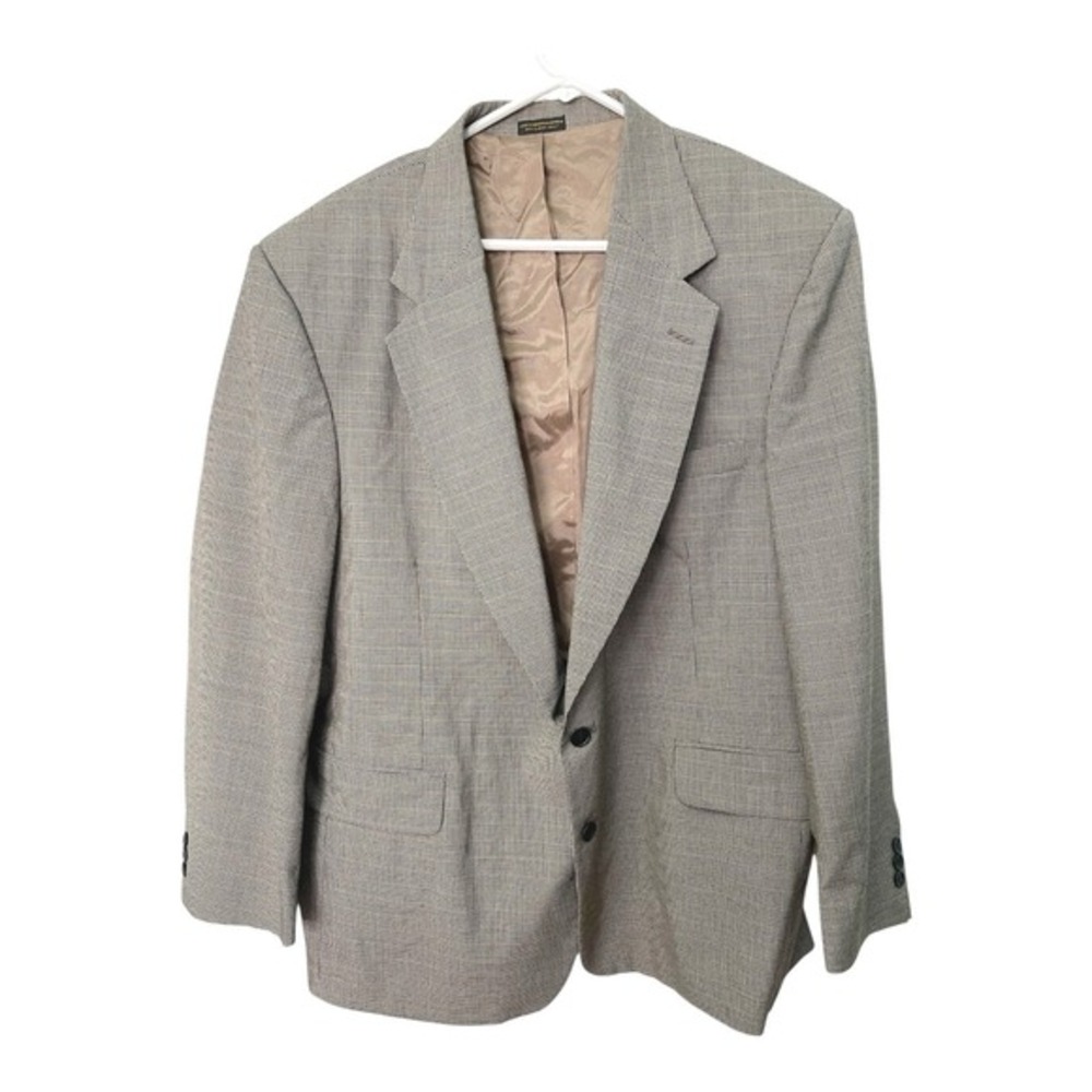 Andhurst 46R Tan Houndstooth Blazer‎ Two Button Sport Coat Dark Academia Preppy